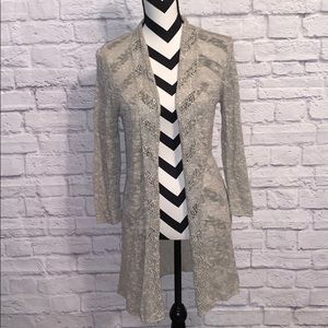 Cynthia Rowley Gray 3/4 Length Sleeve Duster